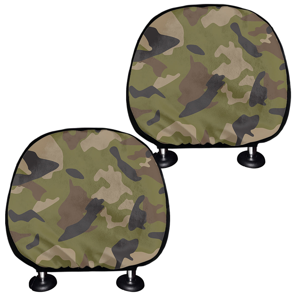 Desert Green Camouflage Print Car Headrest Covers