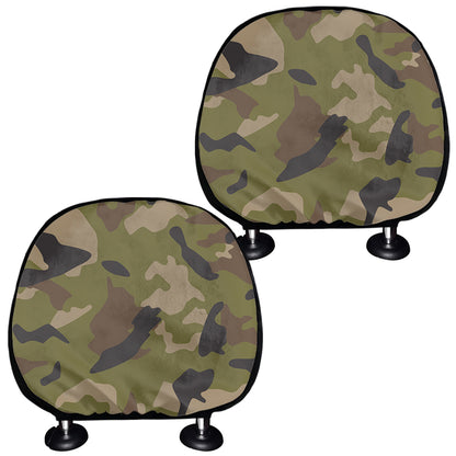 Desert Green Camouflage Print Car Headrest Covers
