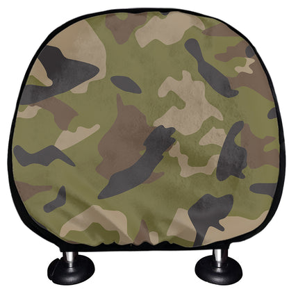 Desert Green Camouflage Print Car Headrest Covers
