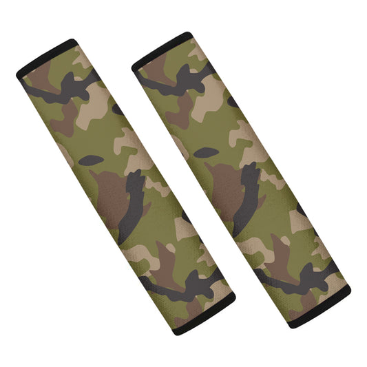 Desert Green Camouflage Print Car Seat Belt Covers