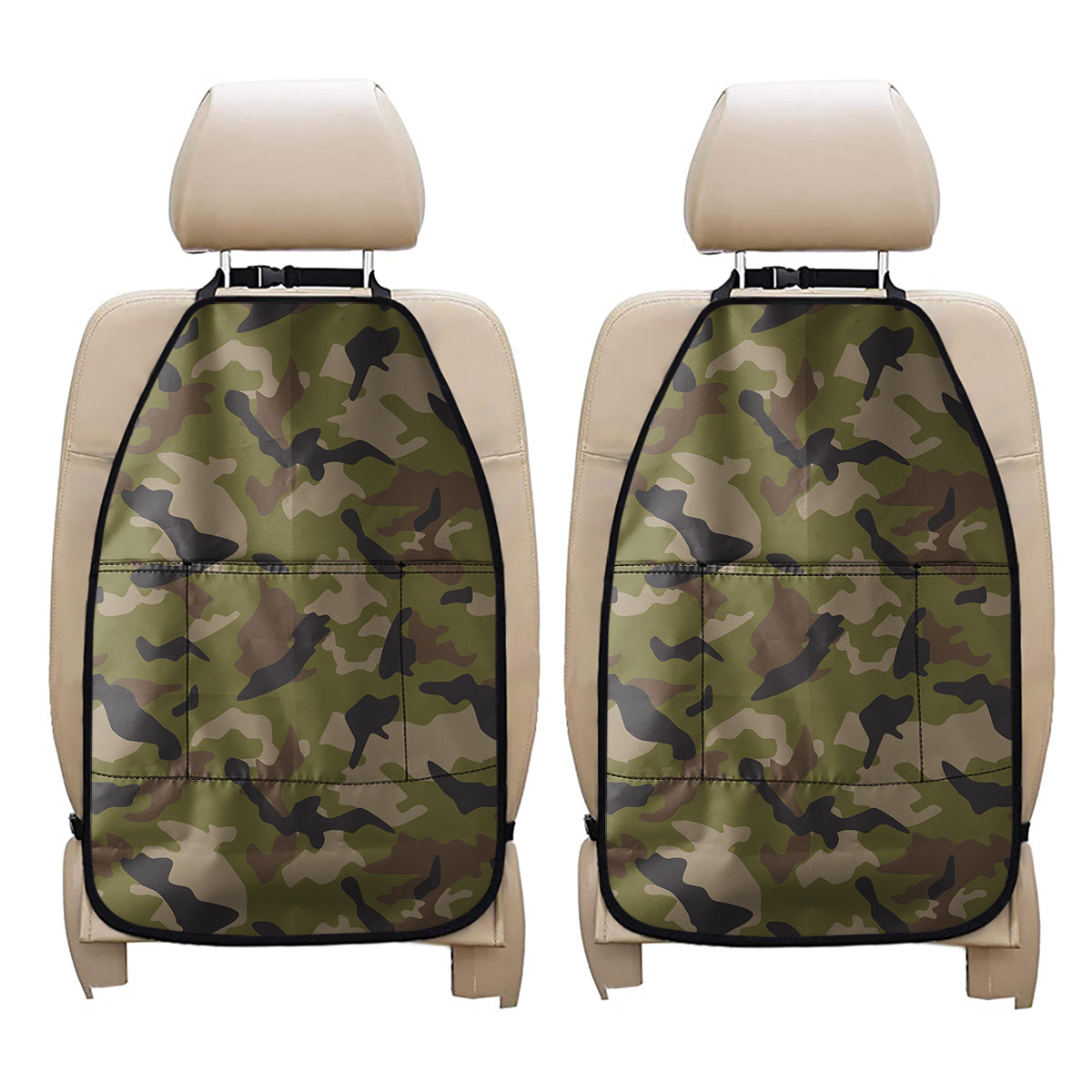Desert Green Camouflage Print Car Seat Organizers