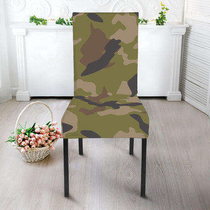 Desert Green Camouflage Print Dining Chair Slipcover