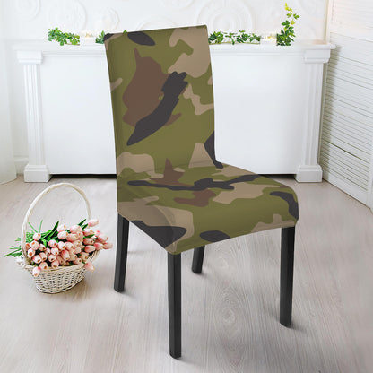 Desert Green Camouflage Print Dining Chair Slipcover
