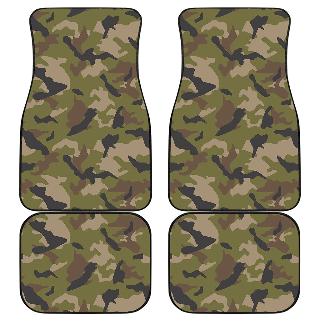 Desert Green Camouflage Print Front and Back Car Floor Mats
