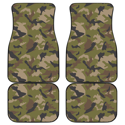 Desert Green Camouflage Print Front and Back Car Floor Mats