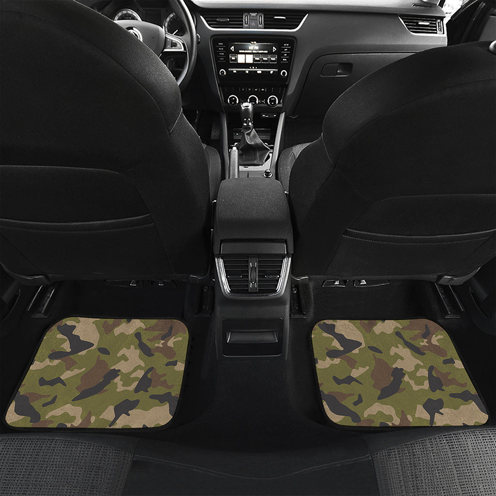 Desert Green Camouflage Print Front and Back Car Floor Mats