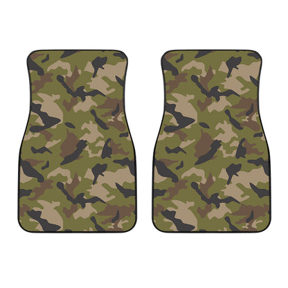 Desert Green Camouflage Print Front Car Floor Mats
