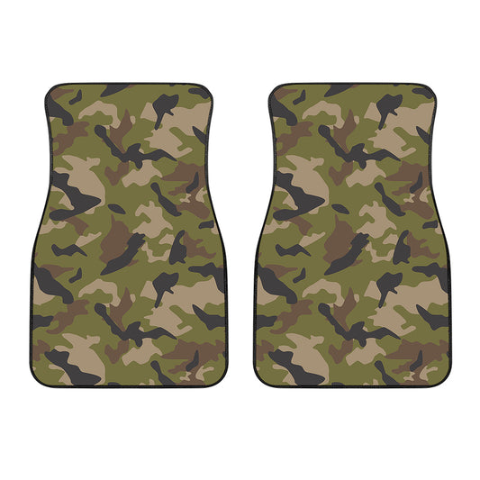 Desert Green Camouflage Print Front Car Floor Mats