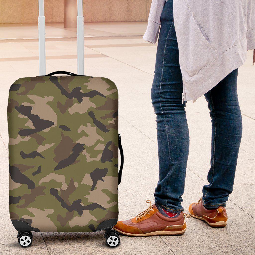 Desert Green Camouflage Print Luggage Cover GearFrost
