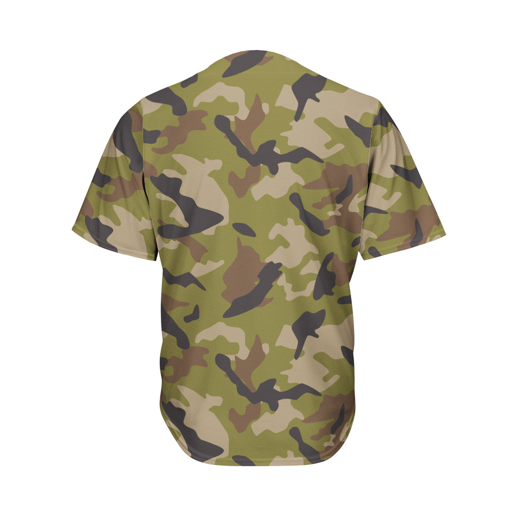 Desert Green Camouflage Print Men's Baseball Jersey