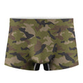 Desert Green Camouflage Print Men's Boxer Briefs
