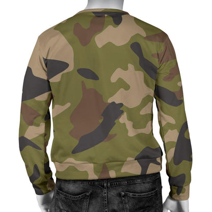 Desert Green Camouflage Print Men's Crewneck Sweatshirt GearFrost