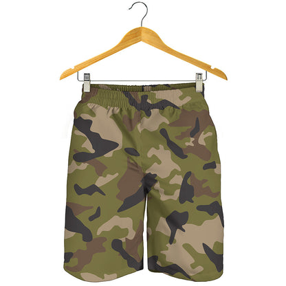 Desert Green Camouflage Print Men's Shorts
