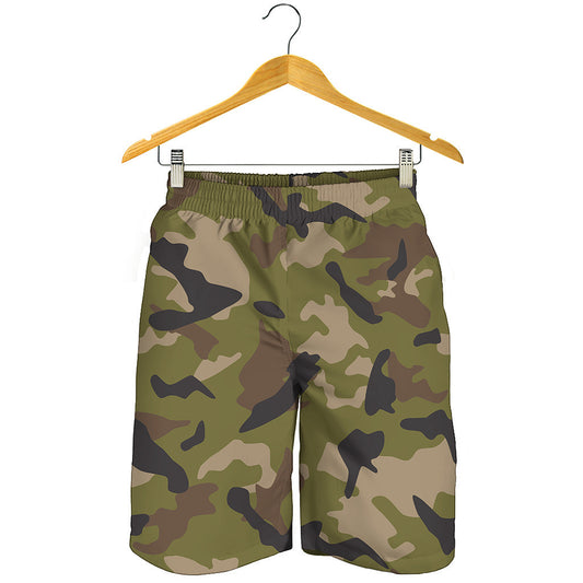 Desert Green Camouflage Print Men's Shorts