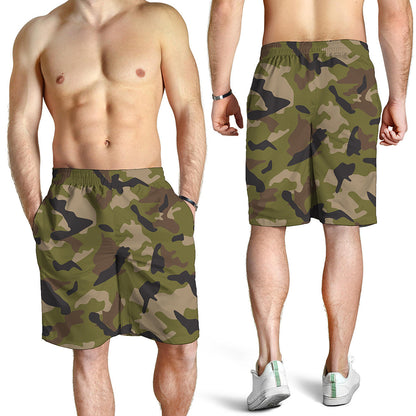 Desert Green Camouflage Print Men's Shorts