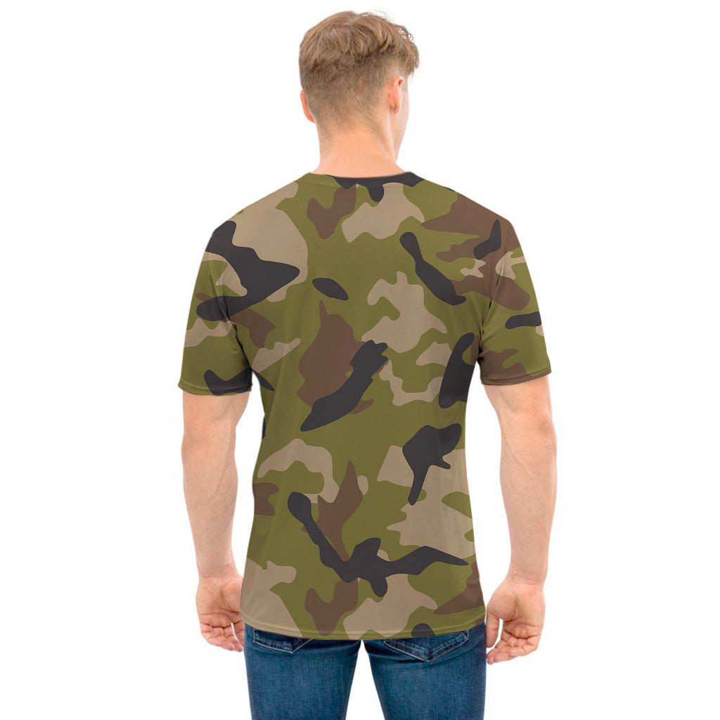 Desert Green Camouflage Print Men's T-Shirt