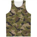 Desert Green Camouflage Print Men's Tank Top