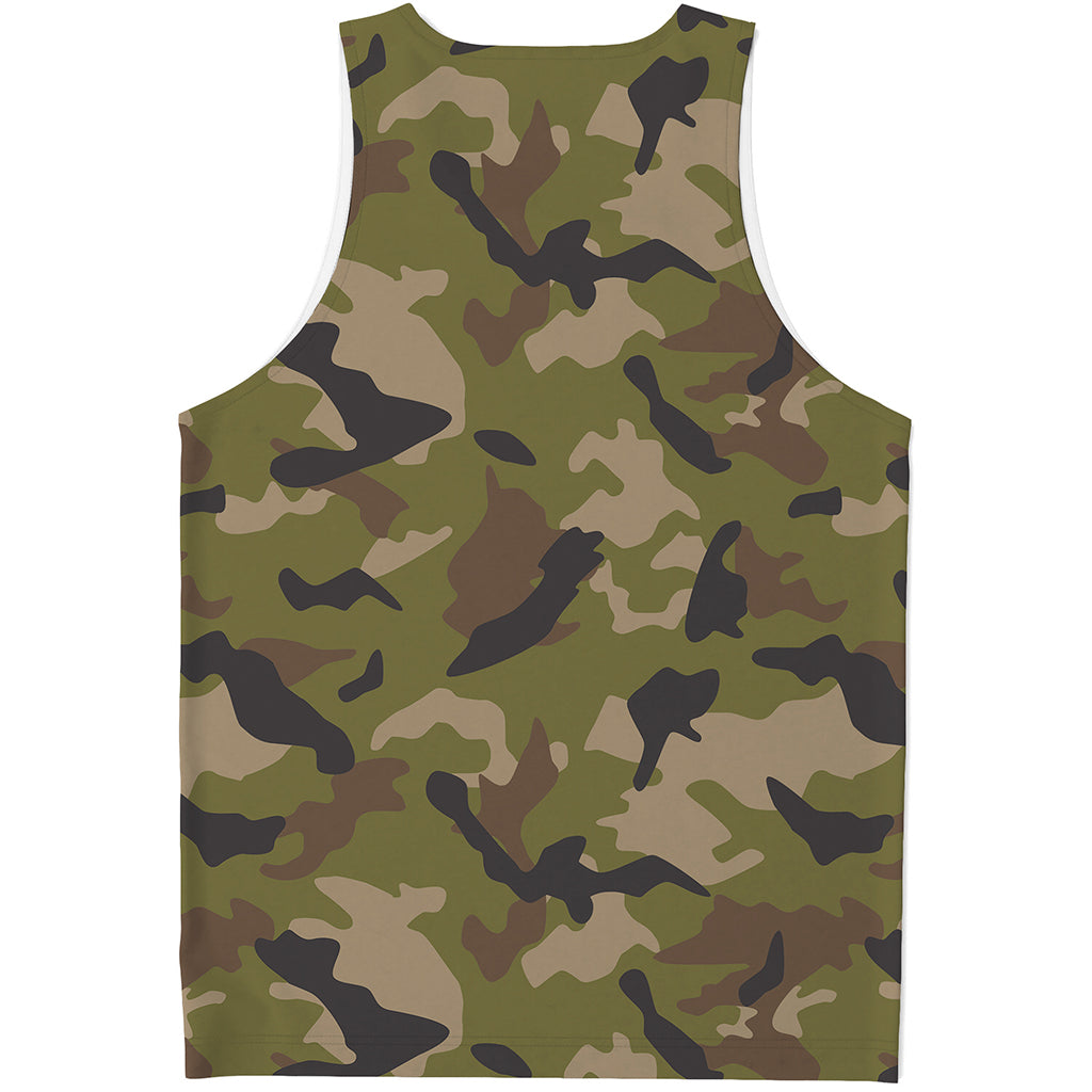 Desert Green Camouflage Print Men's Tank Top