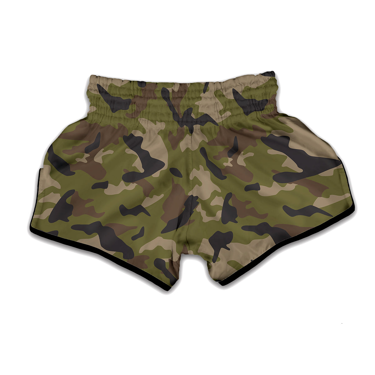 Desert Green Camouflage Print Muay Thai Boxing Shorts