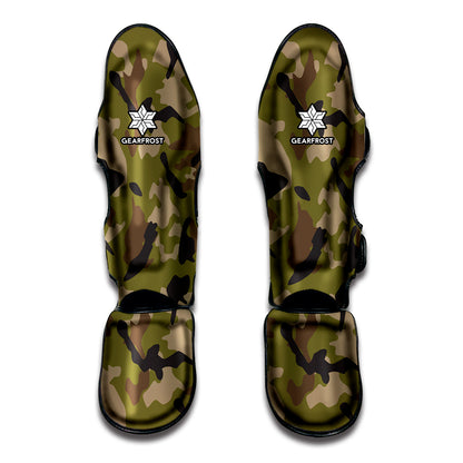 Desert Green Camouflage Print Muay Thai Shin Guard