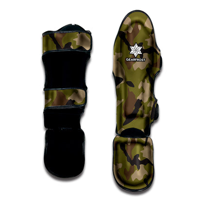 Desert Green Camouflage Print Muay Thai Shin Guard