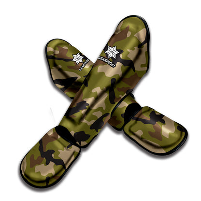 Desert Green Camouflage Print Muay Thai Shin Guard
