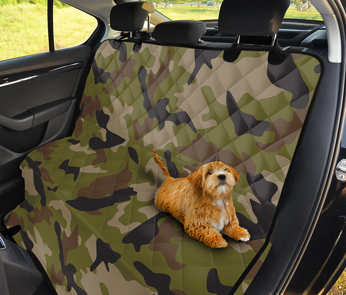 Desert Green Camouflage Print Pet Car Back Seat Cover