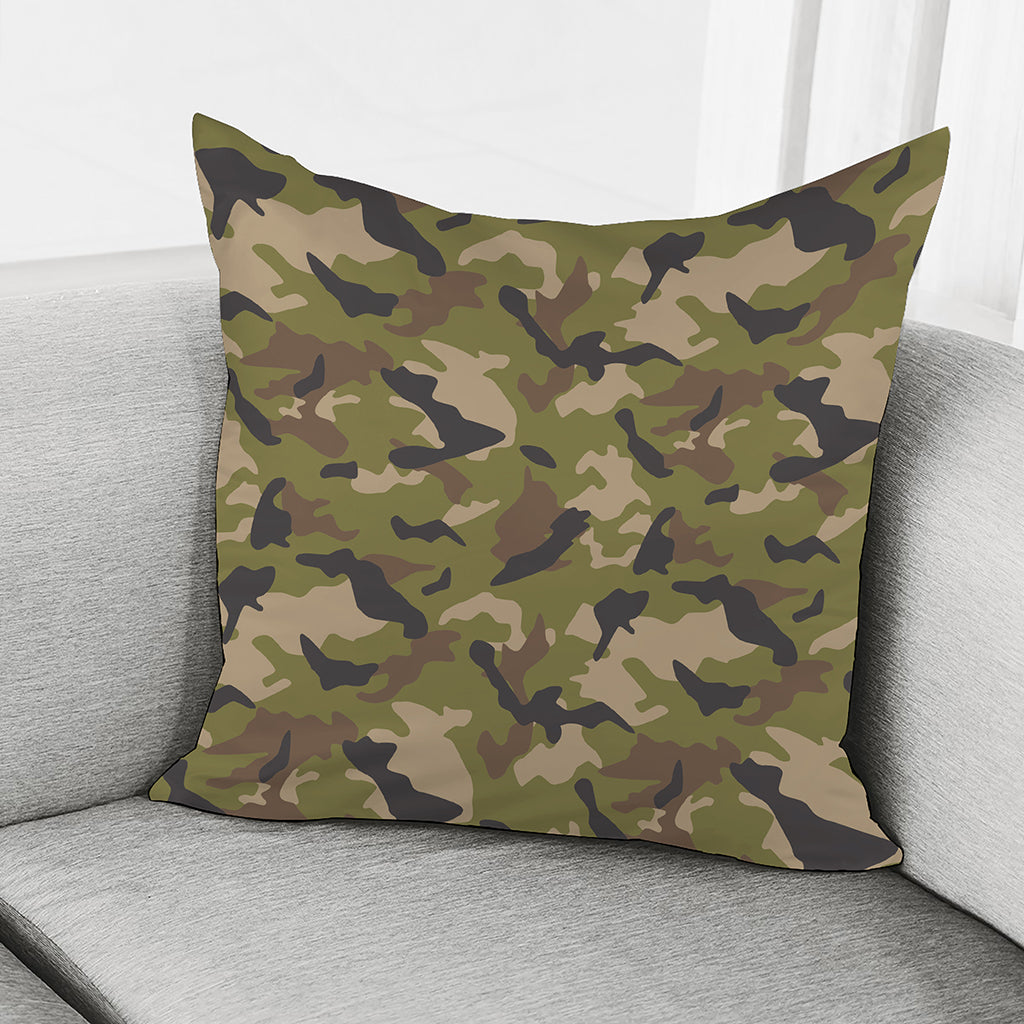 Desert Green Camouflage Print Pillow Cover