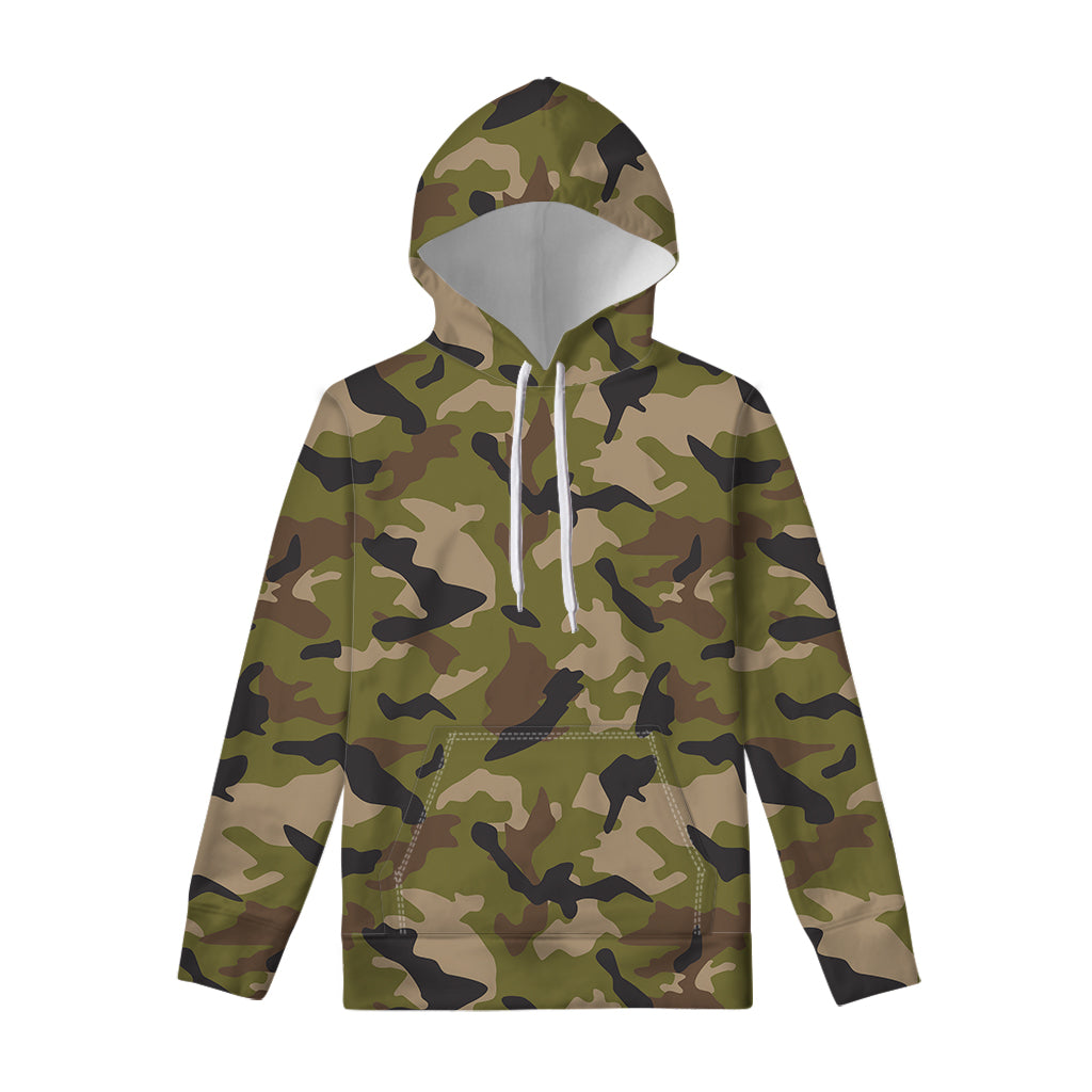 Desert Green Camouflage Print Pullover Hoodie