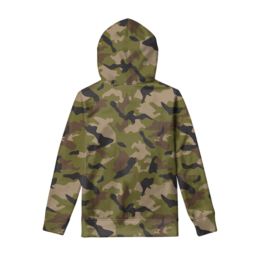 Desert Green Camouflage Print Pullover Hoodie
