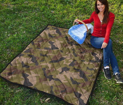 Desert Green Camouflage Print Quilt