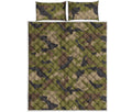 Desert Green Camouflage Print Quilt Bed Set