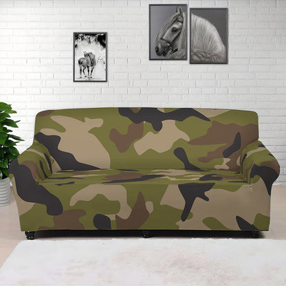 Desert Green Camouflage Print Sofa Cover