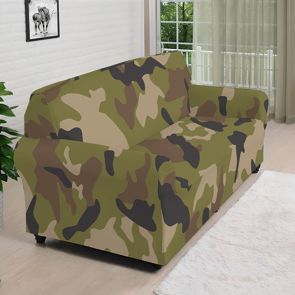 Desert Green Camouflage Print Sofa Cover
