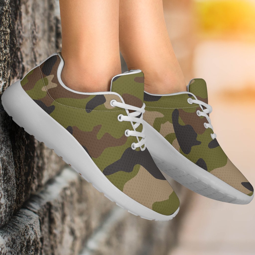 Desert Green Camouflage Print Sport Shoes GearFrost