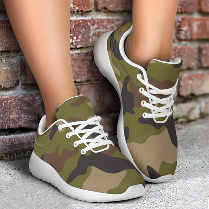 Desert Green Camouflage Print Sport Shoes GearFrost