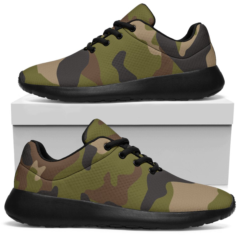Desert Green Camouflage Print Sport Shoes GearFrost