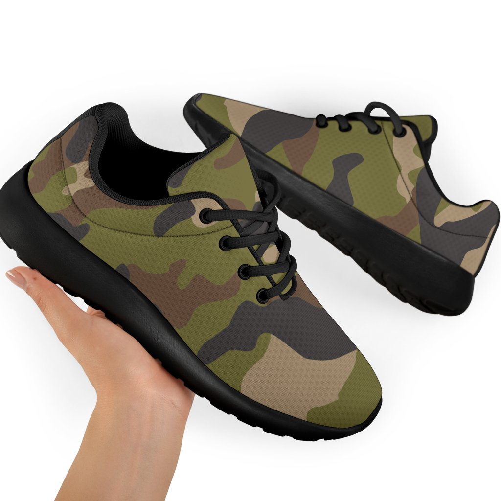 Desert Green Camouflage Print Sport Shoes GearFrost