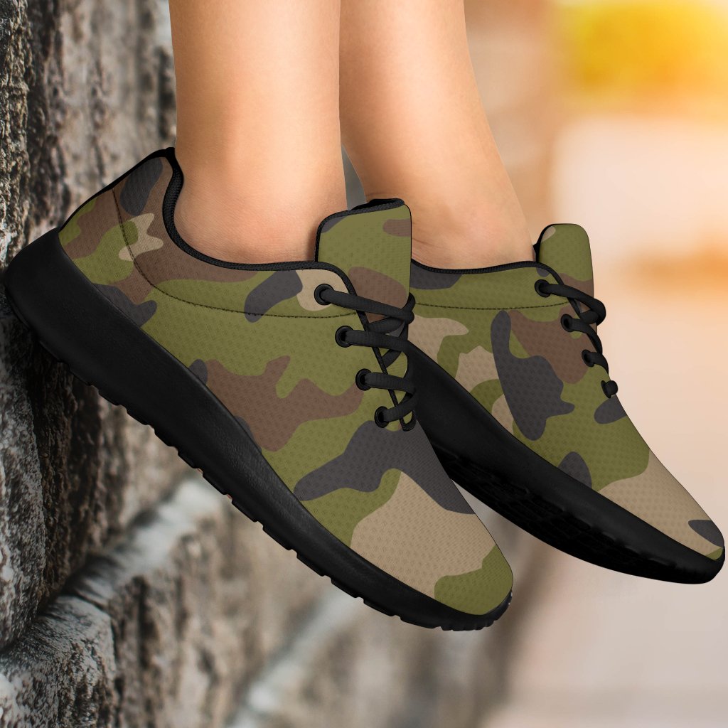 Desert Green Camouflage Print Sport Shoes GearFrost