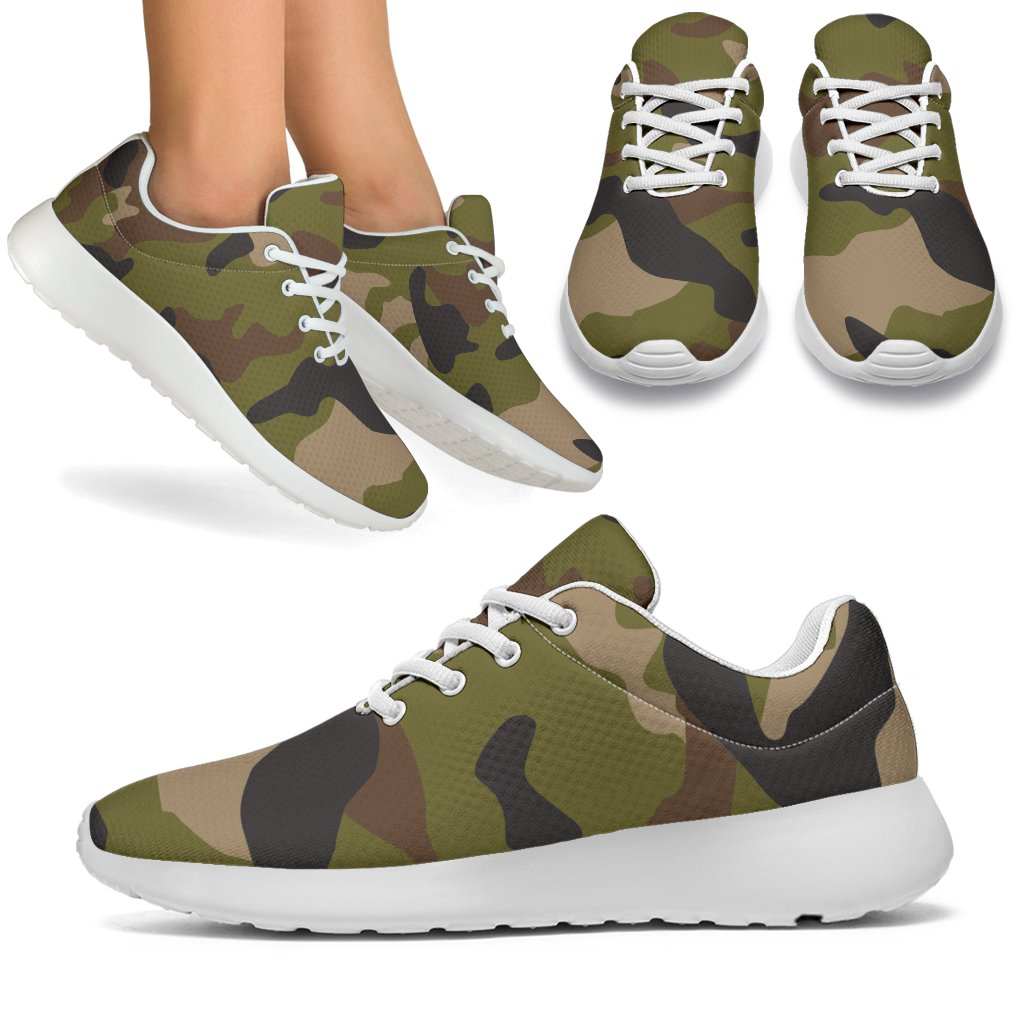Desert Green Camouflage Print Sport Shoes GearFrost