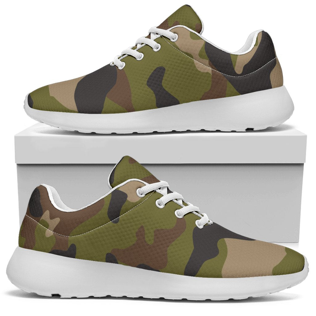 Desert Green Camouflage Print Sport Shoes GearFrost