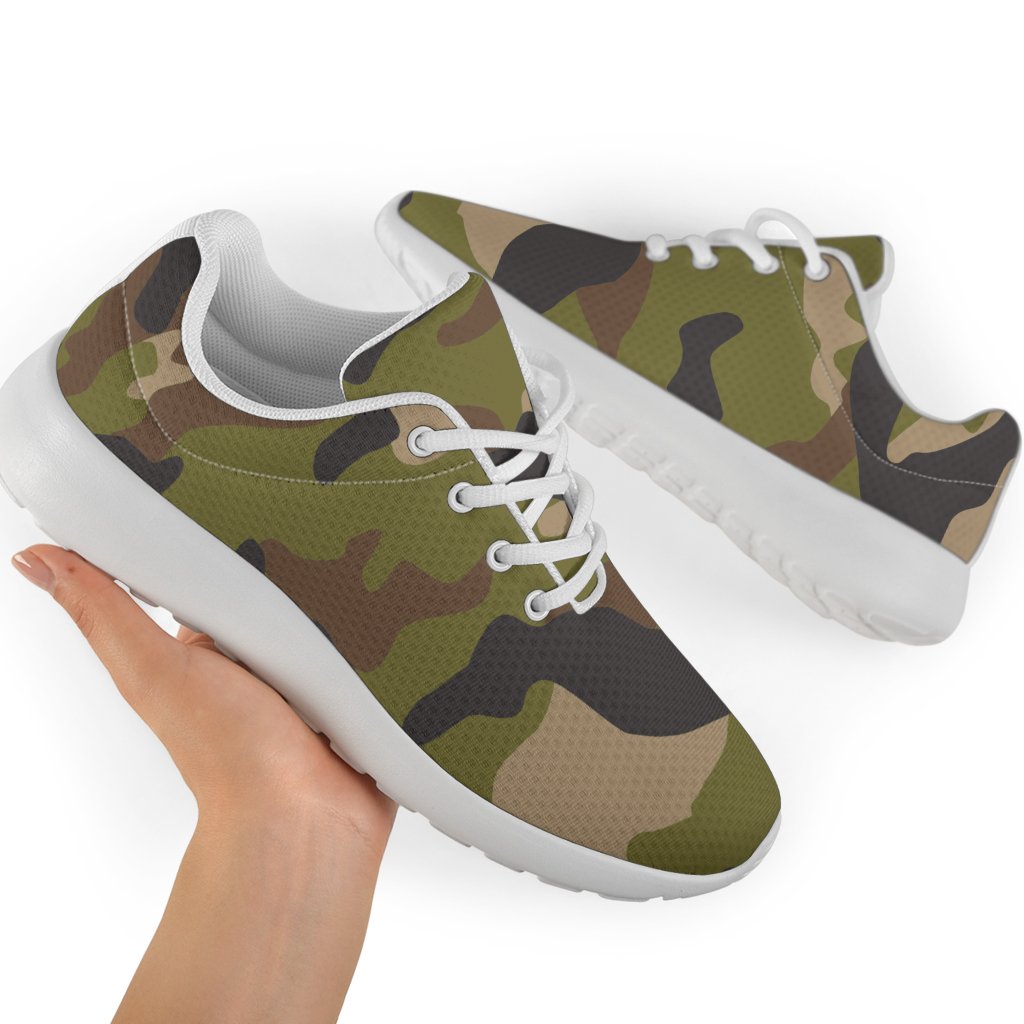 Desert Green Camouflage Print Sport Shoes GearFrost