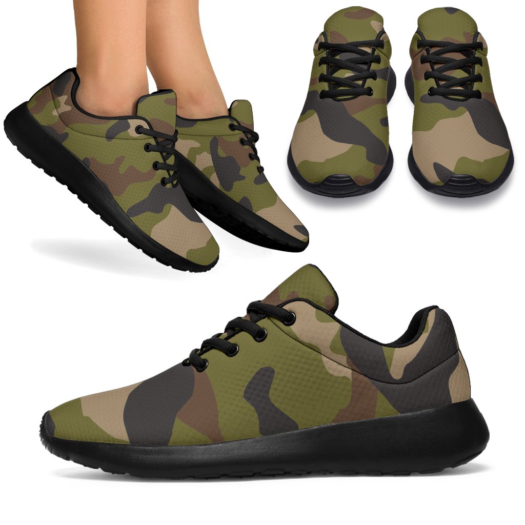 Desert Green Camouflage Print Sport Shoes GearFrost