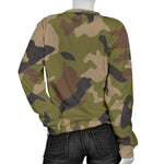 Desert Green Camouflage Print Women's Crewneck Sweatshirt GearFrost