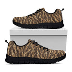 Desert Tiger Stripe Camouflage Print Black Sneakers