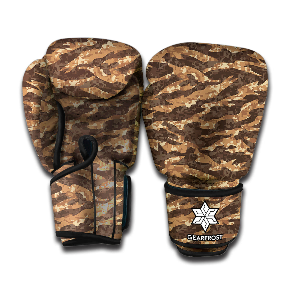 Desert Tiger Stripe Camouflage Print Boxing Gloves
