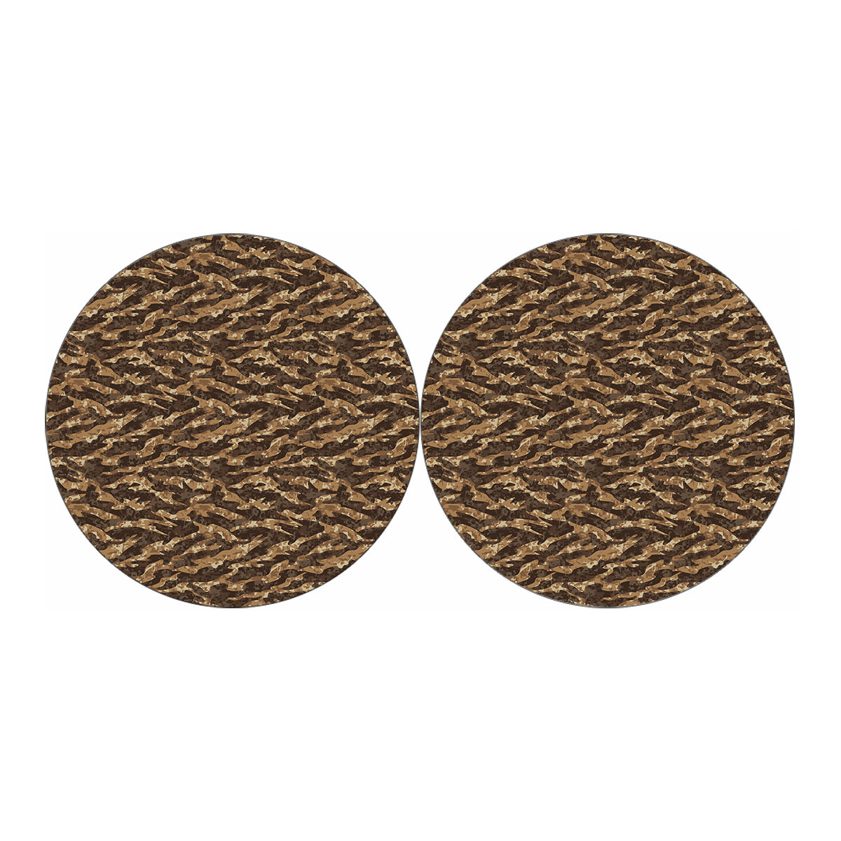 Desert Tiger Stripe Camouflage Print Car Coasters