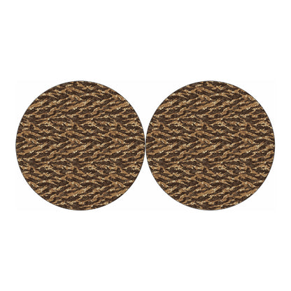 Desert Tiger Stripe Camouflage Print Car Coasters