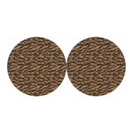 Desert Tiger Stripe Camouflage Print Car Coasters