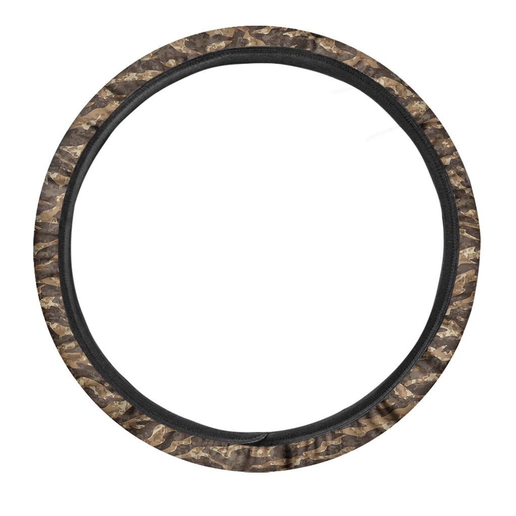 Desert Tiger Stripe Camouflage Print Car Steering Wheel Cover